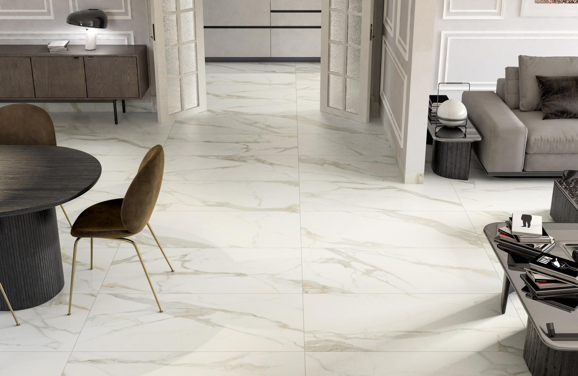 Ceramic Tile - CALACATA Collection available in 3 sizes, 3 colors and 2 finishes.