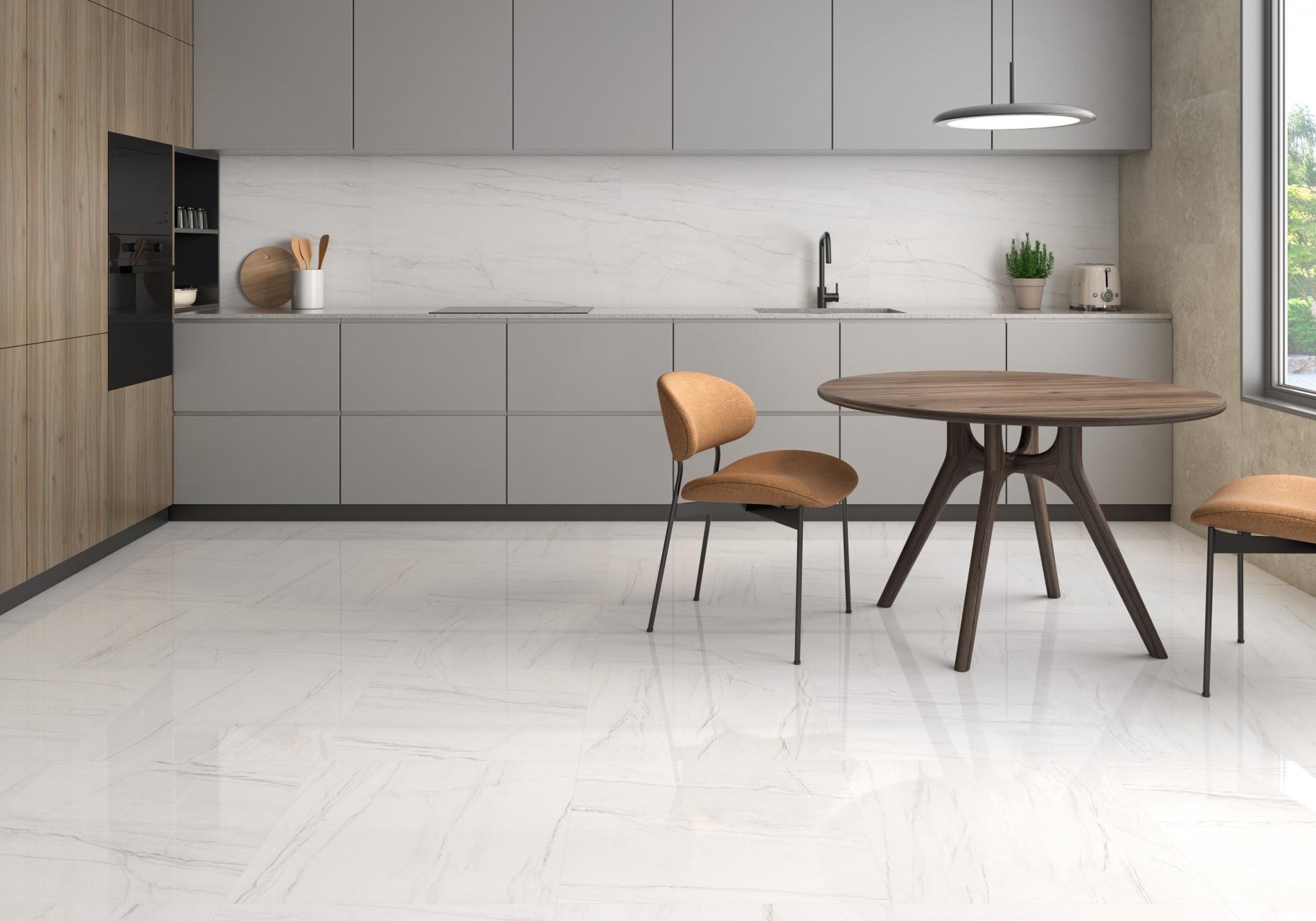 Carreau de céramique Montebianco 1. Mat 48 x 48 po, boîte de 15,50 pi²