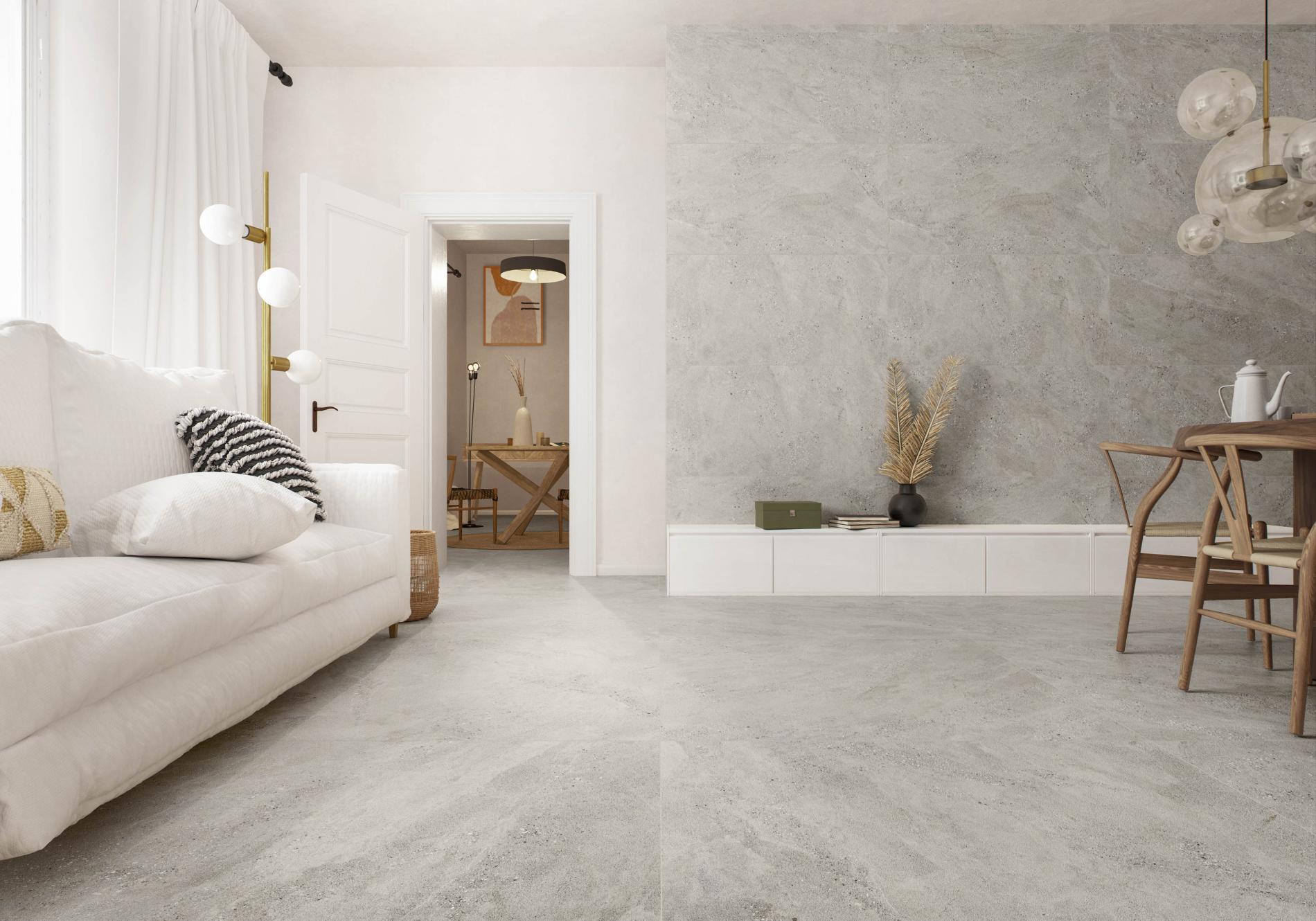 Carreau de céramique gris mat Souland 48 x 48 po, boîte de 15,50 pi²