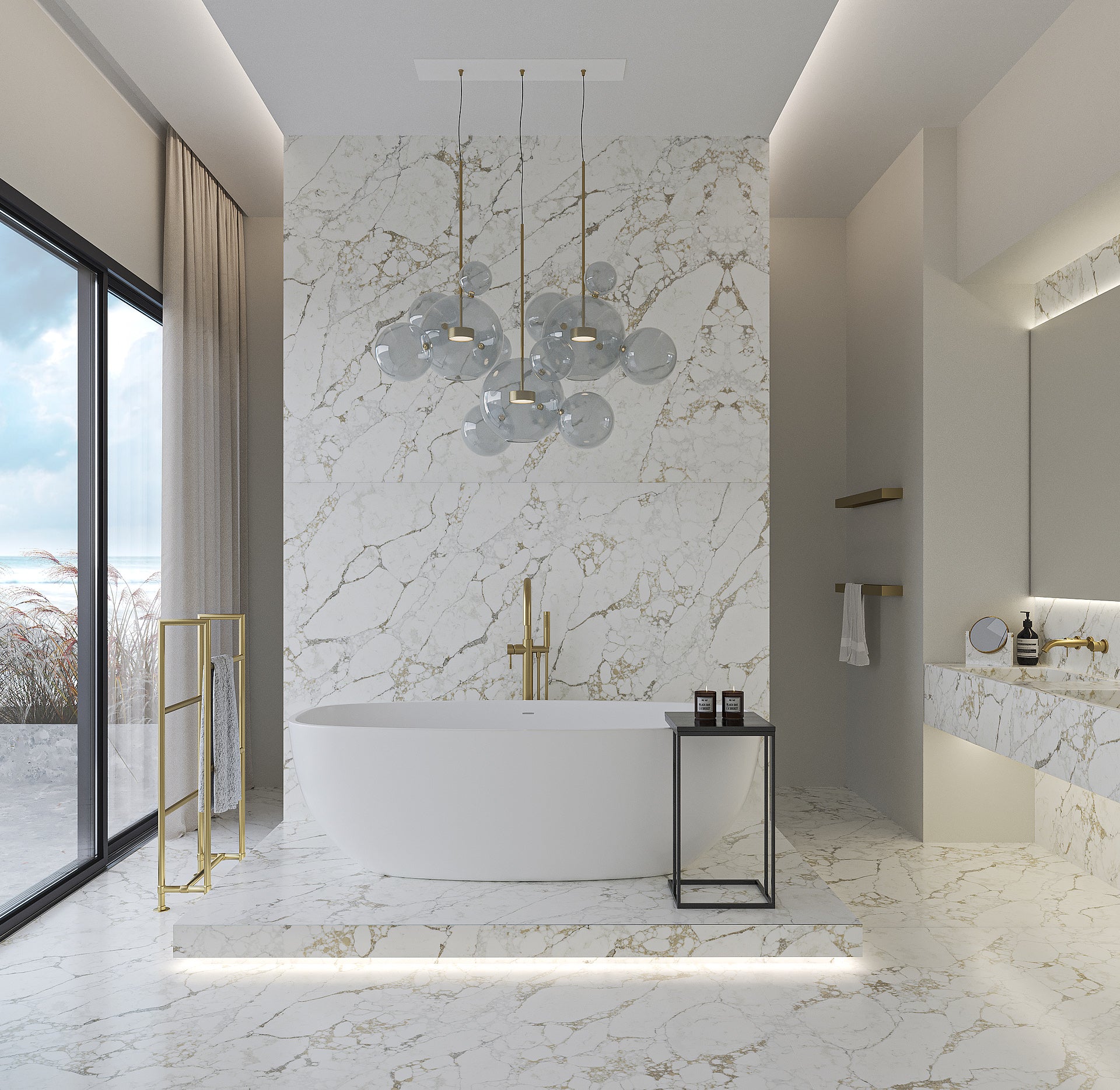 Comptoir Quartz 2cm - 3cm Quora Renoir Polie PC 63X130