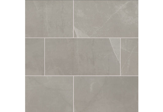 1.99$ / SF - 16 SF/Box Porcelain SANDE GREY Polished Rectified Tile 12x24 in