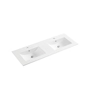 Double Drop-In Bathroom Sinks 47 ⅝ x 18 5 ⁄₁₆ x 6 13 ⁄₁₆ in.