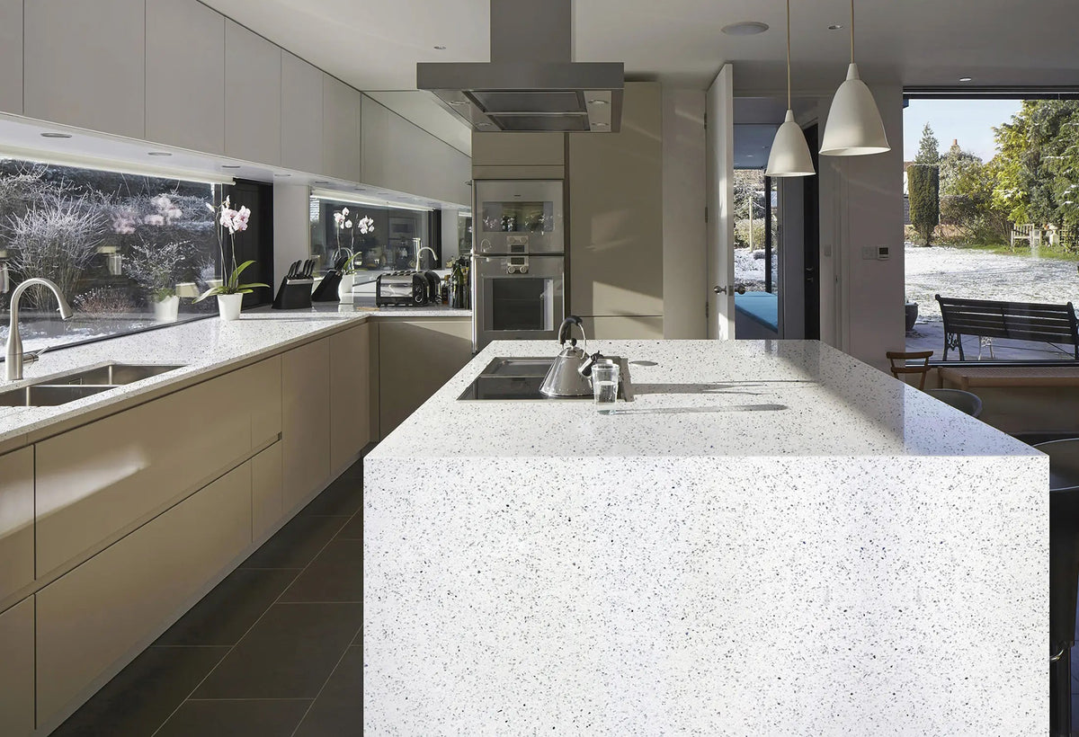 Countertop Quartz 2cm - 3cm TCE 2019 Crystal White - 63x126 in.