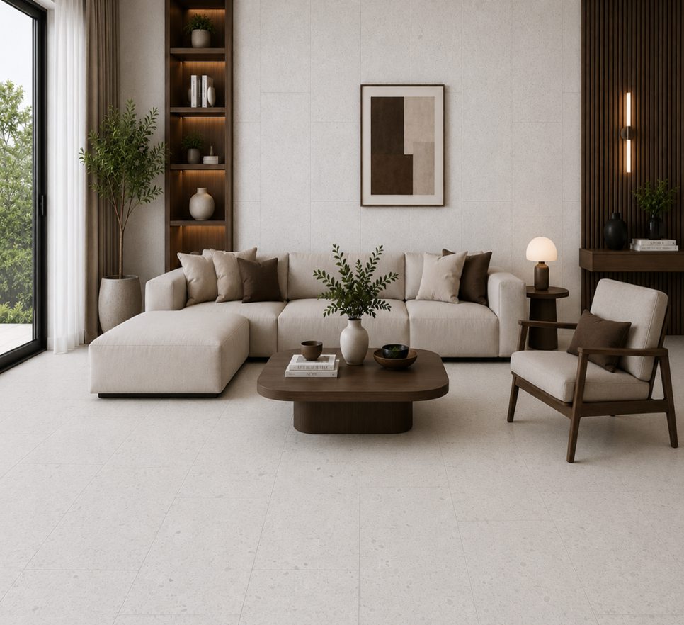 Porcelain Tile TERRAZO VERGLAS Collection 3 Sizes 1 Color 1 Finish.