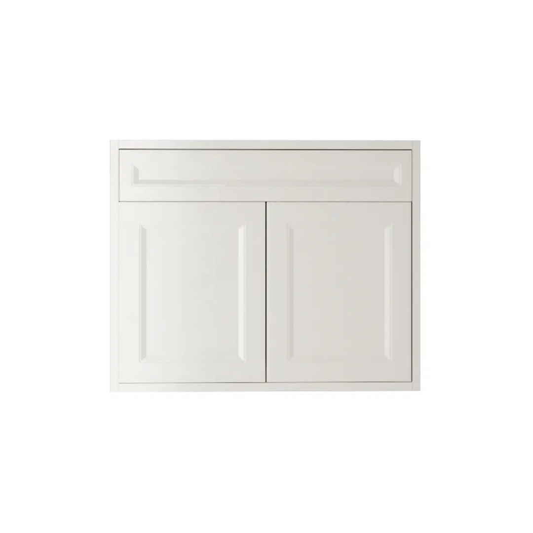 Shaker White Vanity 30 in. Suspended 2 Doors with Countertop