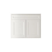 Shaker White Vanity 30 in. Suspended 2 Doors with Countertop