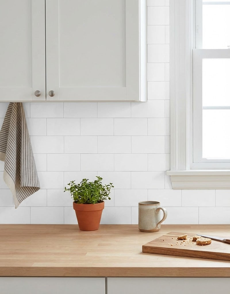 Carreaux de céramique Mg White Ice Poli 4x16 po, boîte de 15,33 pi²