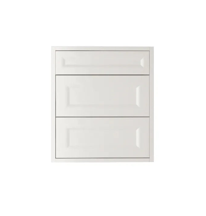 Shaker White Vanity 24 in. Suspended 2 Drawers with Countertop