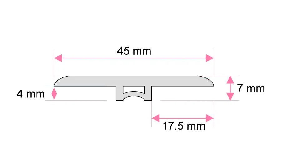 Moulure en T de 2,44 m (8 pieds) beige gris