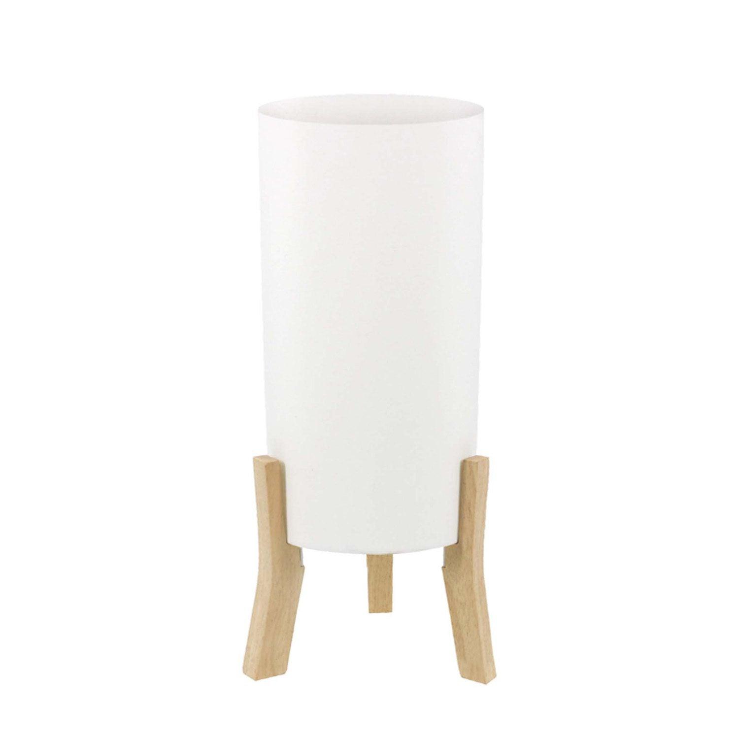 Cylinder Table Lamp Wood Base Autentica