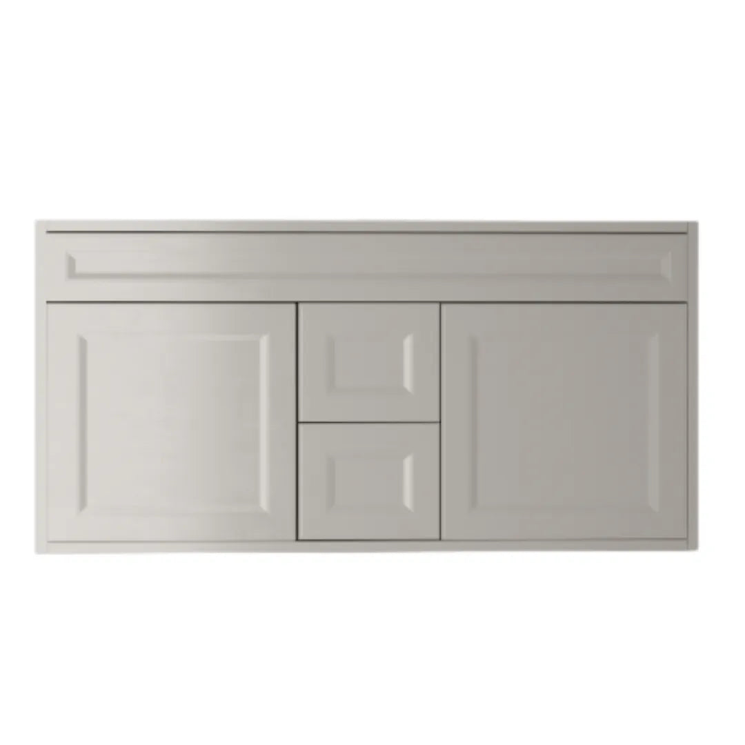 Shaker White Vanity 48 in. Suspended 2 Drawers & 2 Doors with Countertop