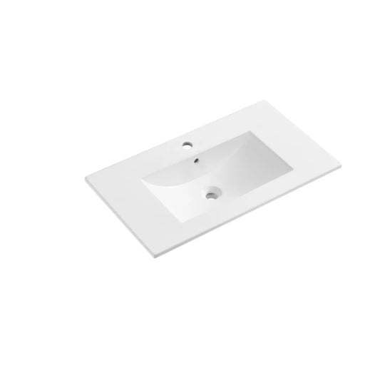 Lavabo de salle de bain encastré Dimensions hors tout : 32 ¹⁄₁₆ x 18 5 ⁄₁₆ x 6 13 ⁄₁₆ po.