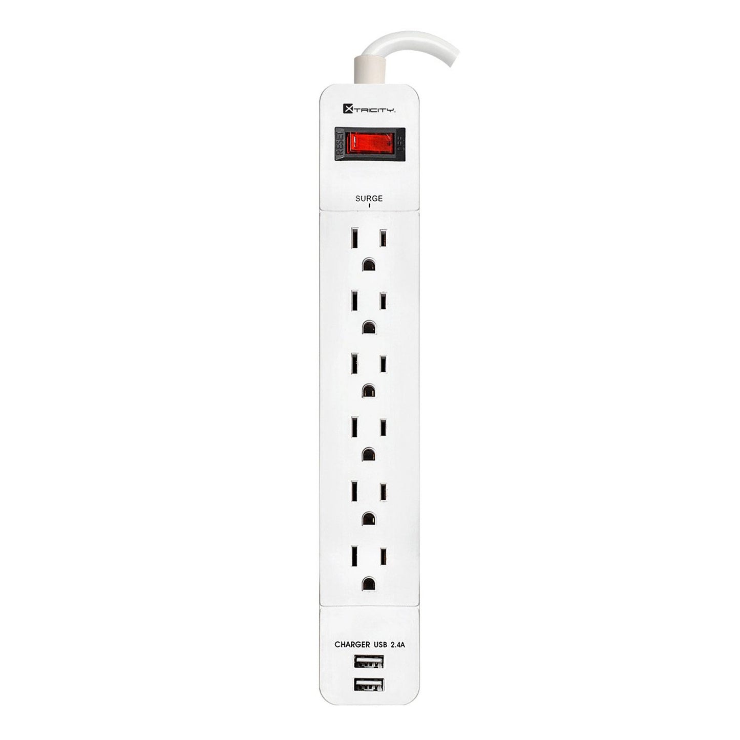 6 Outlets 1050 Joules/ 4ft Cord/2usb/ Surge Protector