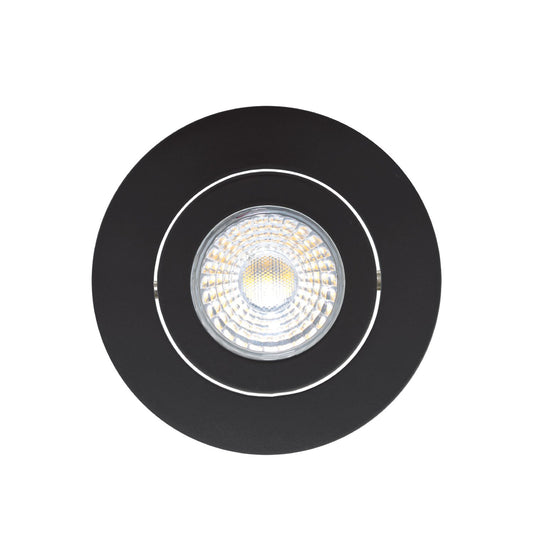 Reces. Multi Dir Led 3.5'' 7w/550l/3000k/ Dim/ Round/ Black 4pk