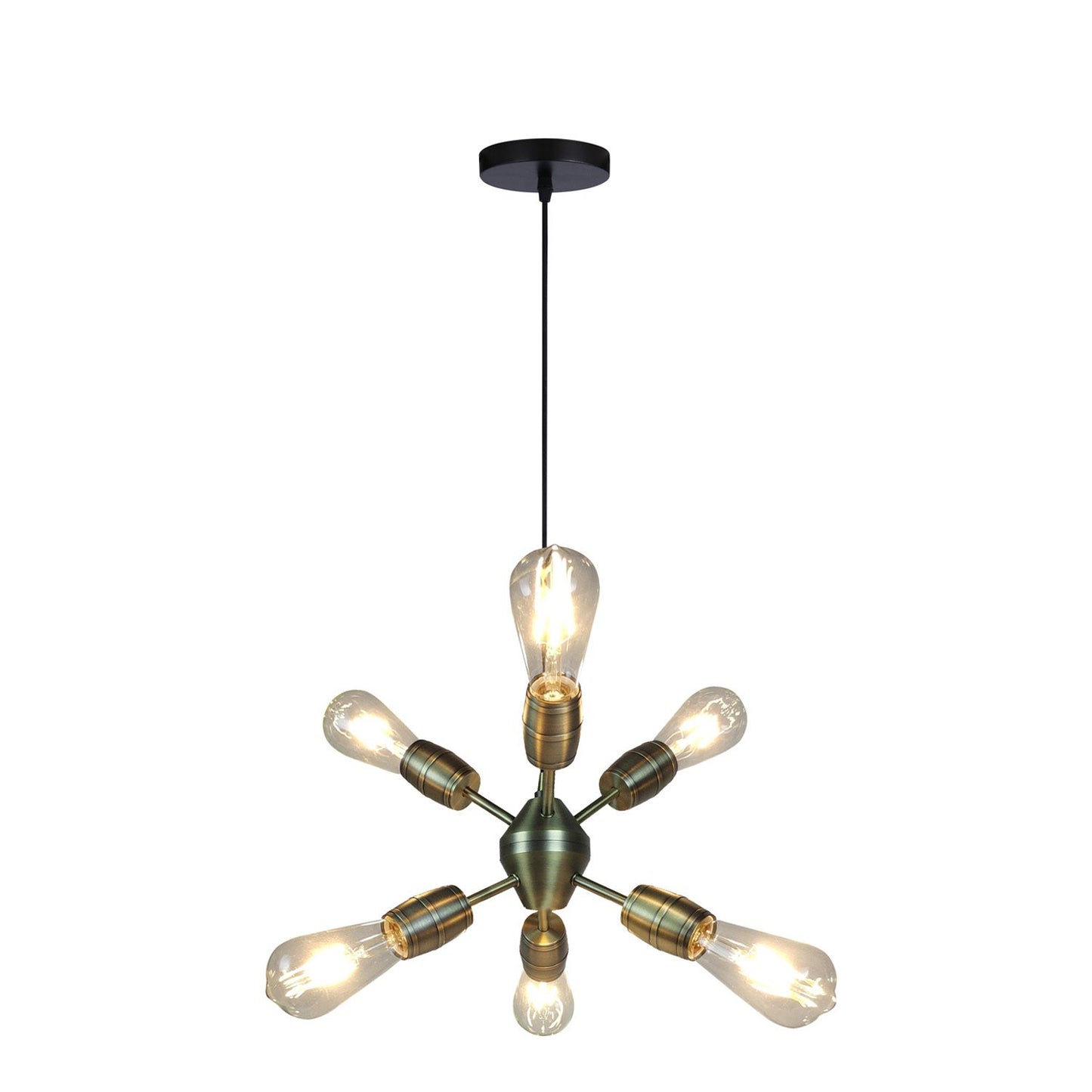 Suspension 6 Lampes Laiton Antique - Freedom