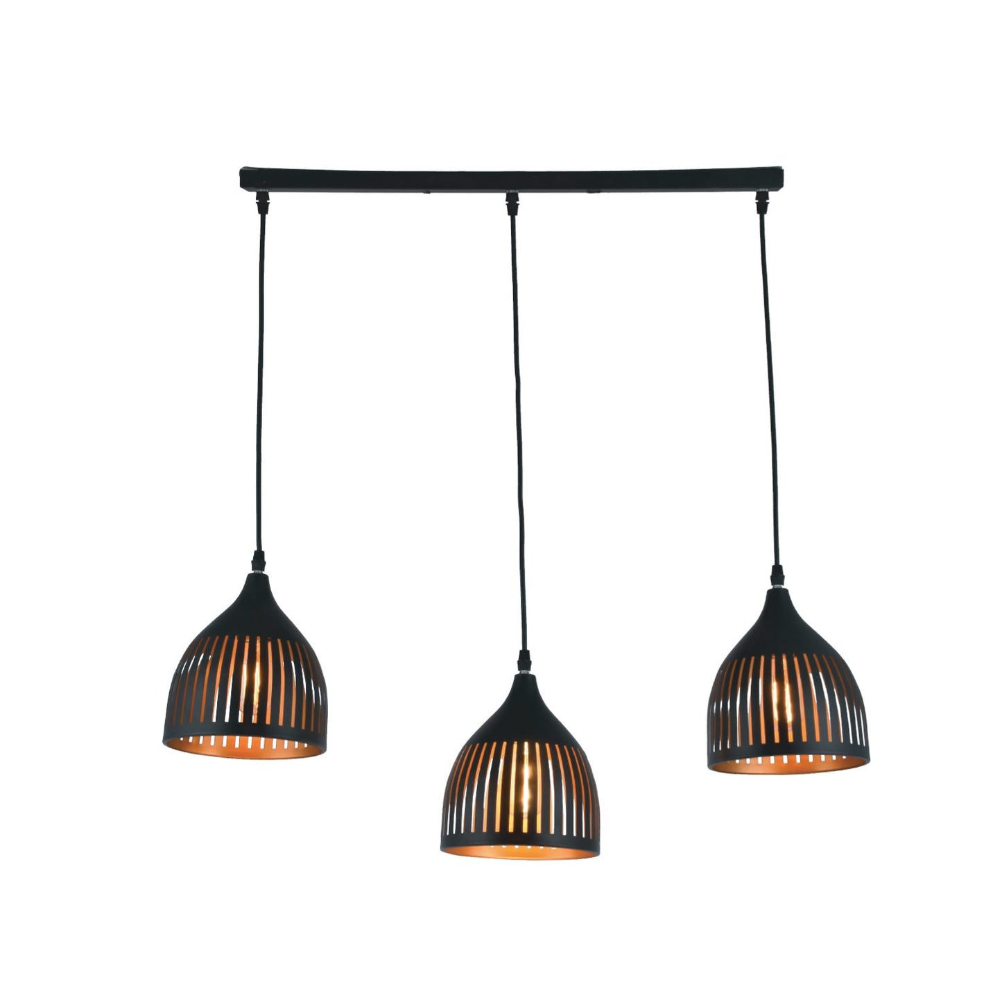 Suspension 3 Lampes Noir - Mabel