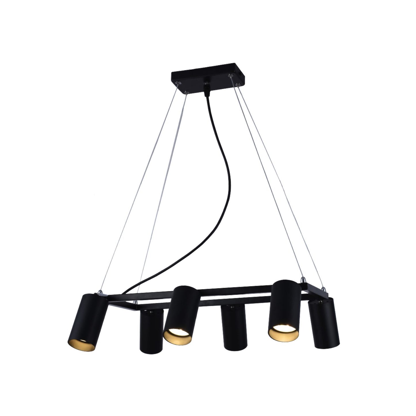 Suspension 6 Lampes Noir - Palmer