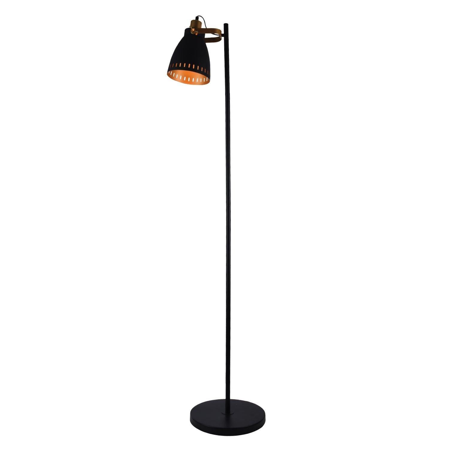 Floor Lamp 1 Head Black &amp; Gold - Parker