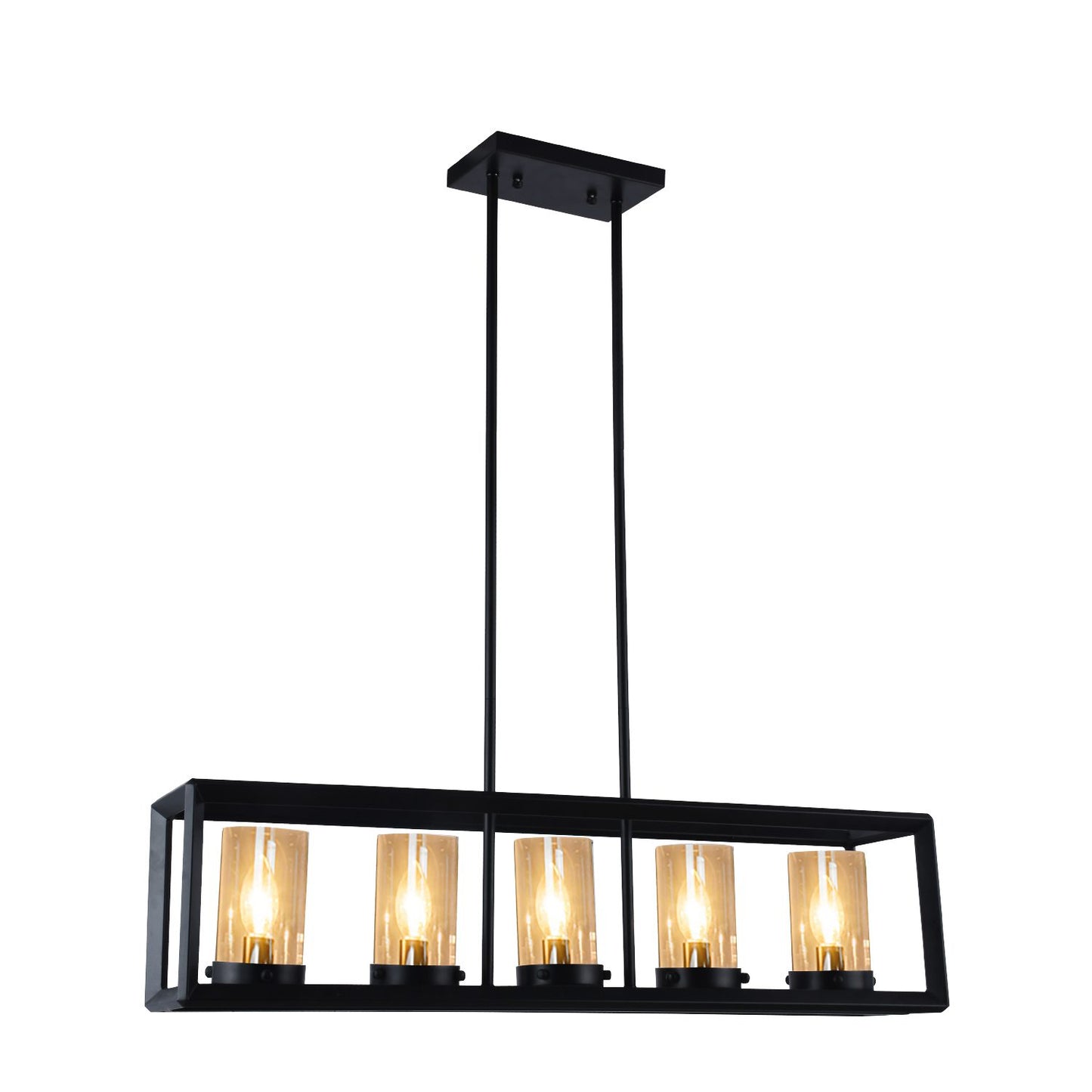 Suspension 5 Lampes Noir - Noble