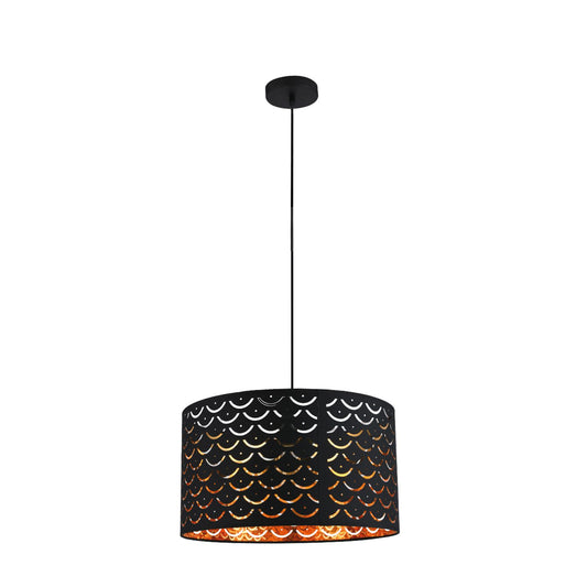 Suspension 1 Lampe Noir &amp; Or - Kimberly