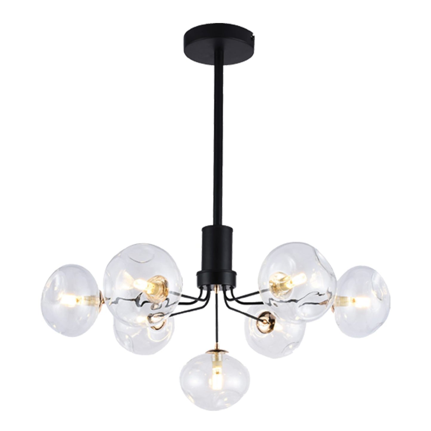 Suspension 7 Lampes Noir - Opera