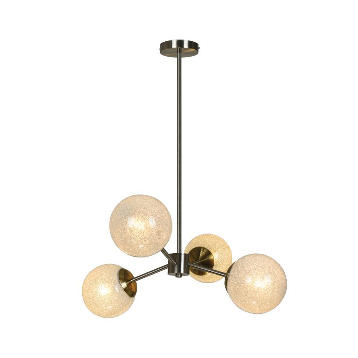 Suspension 4 Lumières Nickel &amp; Laiton Antique - Bohannon