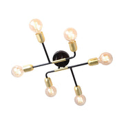 Ceiling Lamp 6 Lights Black Gold - Rockland