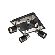 Ceiling Swivel Track Light 4 Heads Black Nickel - Jackson