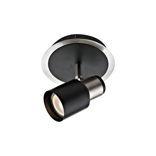 Ceiling Swivel Light 1 Head Black &amp; Nickel - Harbour