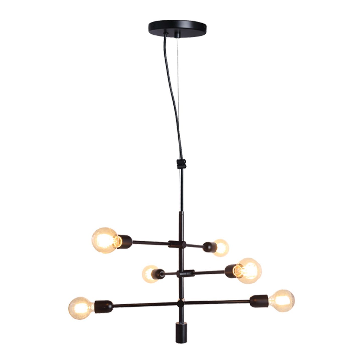 Luminaire Suspendu 6 Lumières Noir - Elixir