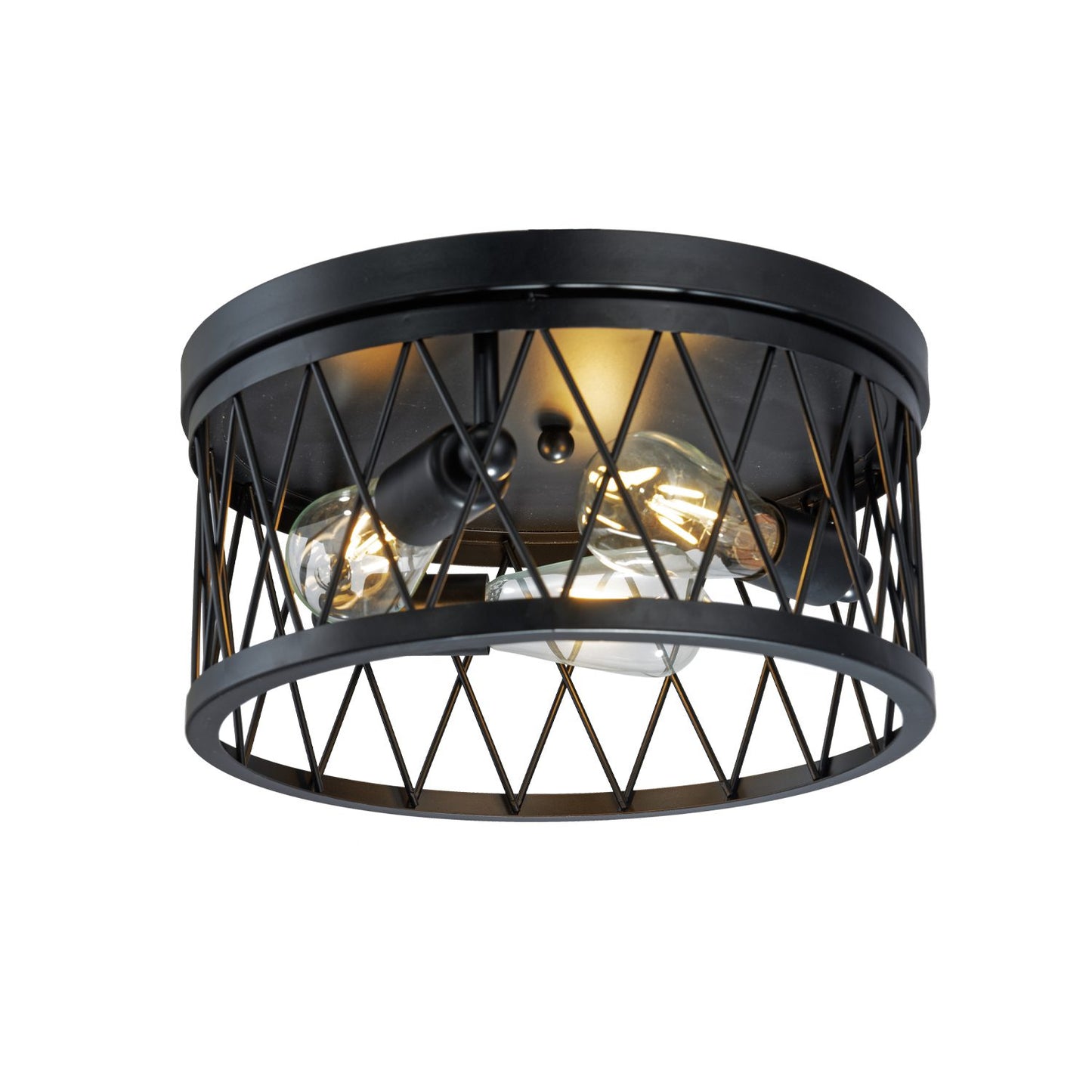 Plafonnier Rond 3 Lampes Noir - Suède