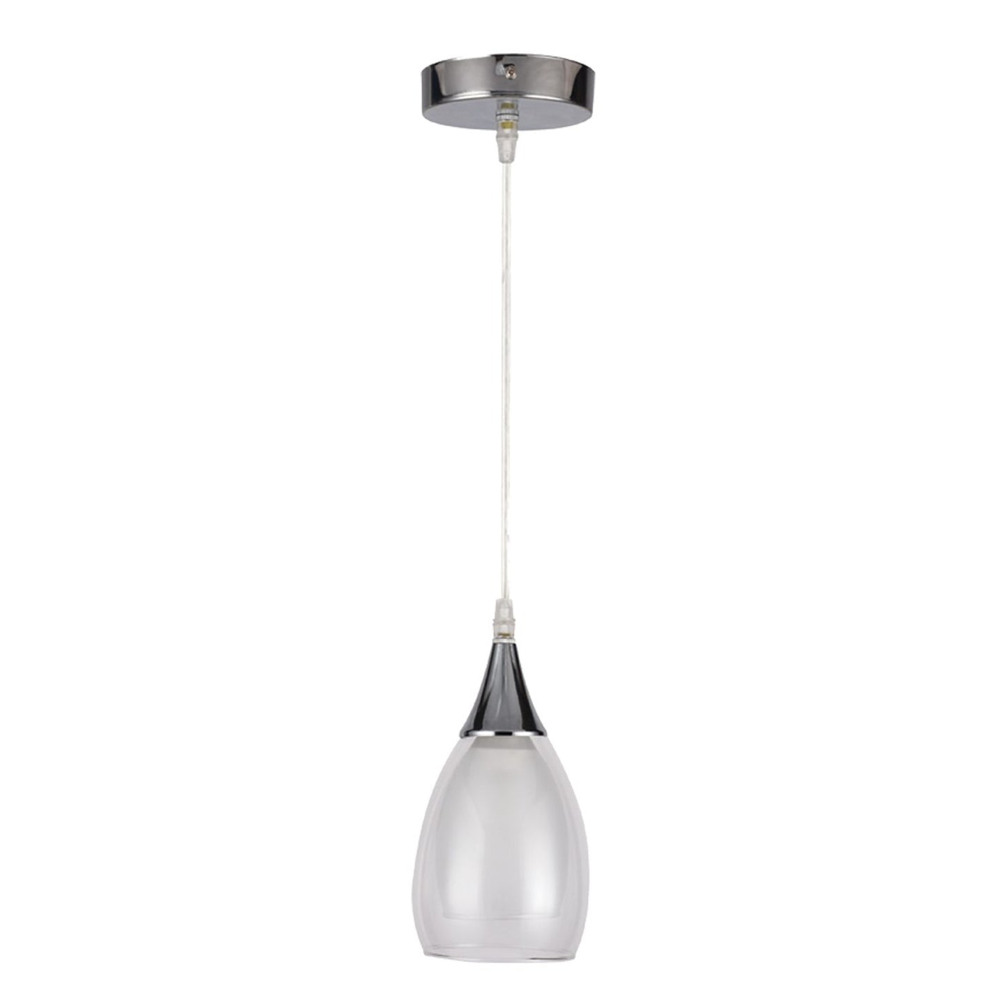 Suspension 1 Lampe Blanc &amp; Verre Transparent - Repley