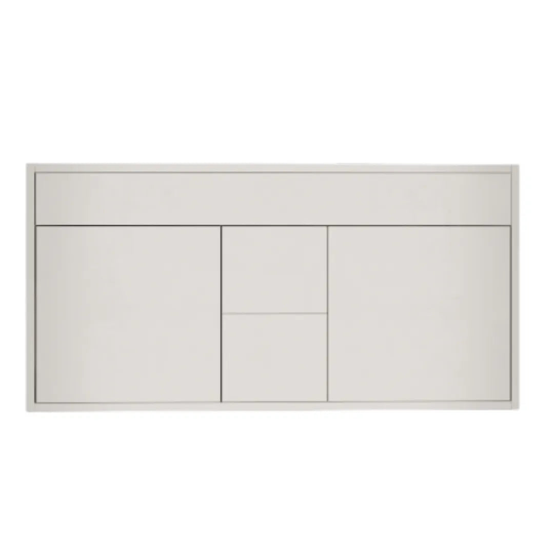 Glossy White Vanity 48 in. Suspended 2 Drawers & 2 Doors with Countertop