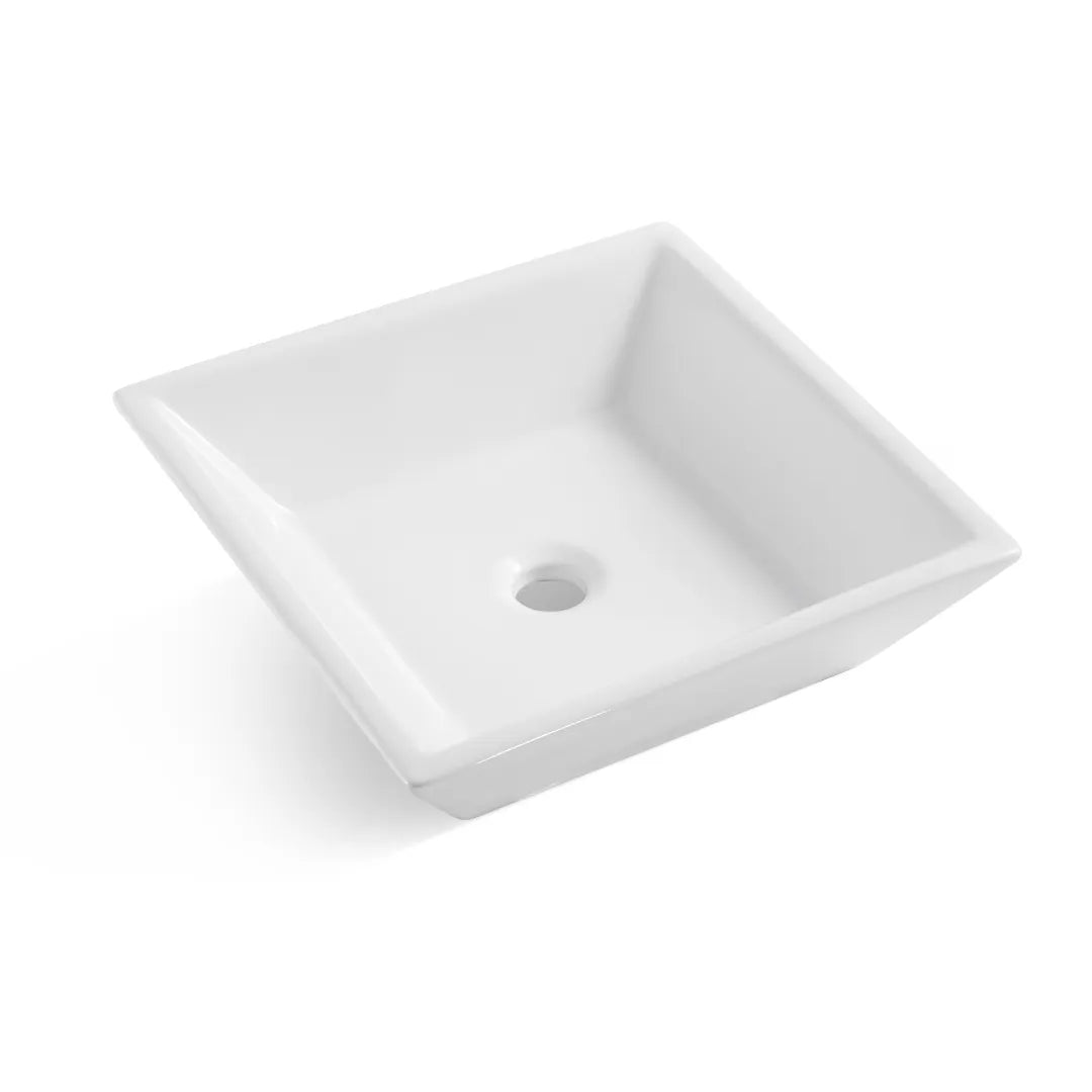 Vasque en céramique pour salle de bain 415 x 415 mm