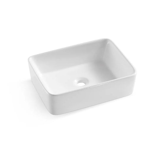 Lavabo de salle de bain en céramique à encastrer Nortrends Vessel - UPC 18-7/8x14-3/4x5-5/16 po (480x375x135) mm