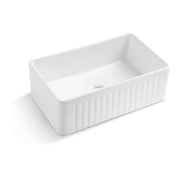 Kitchen Sink Single Bowl Farmhouse Apron Front Ceramic White 30-1/8x18x10 in