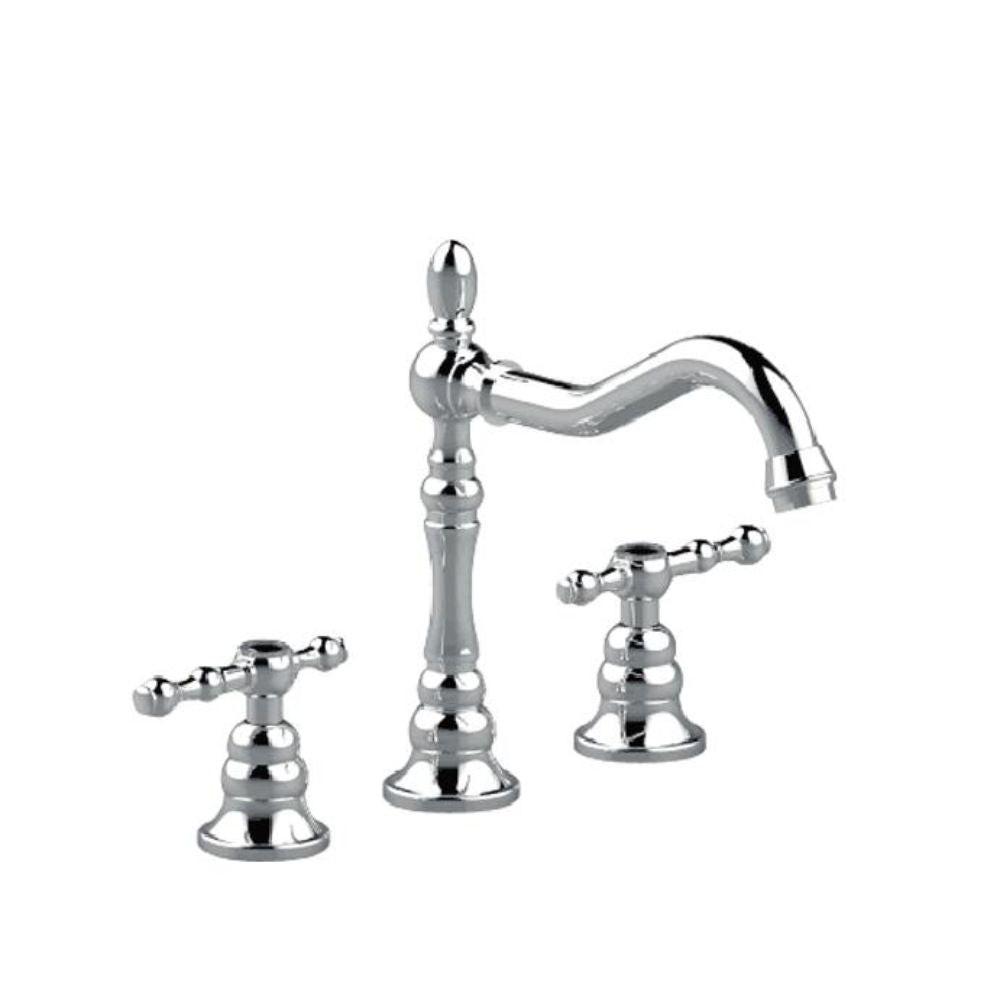 Dual Handle 8 in Widespread Lavatory Faucet Brushed Nickel