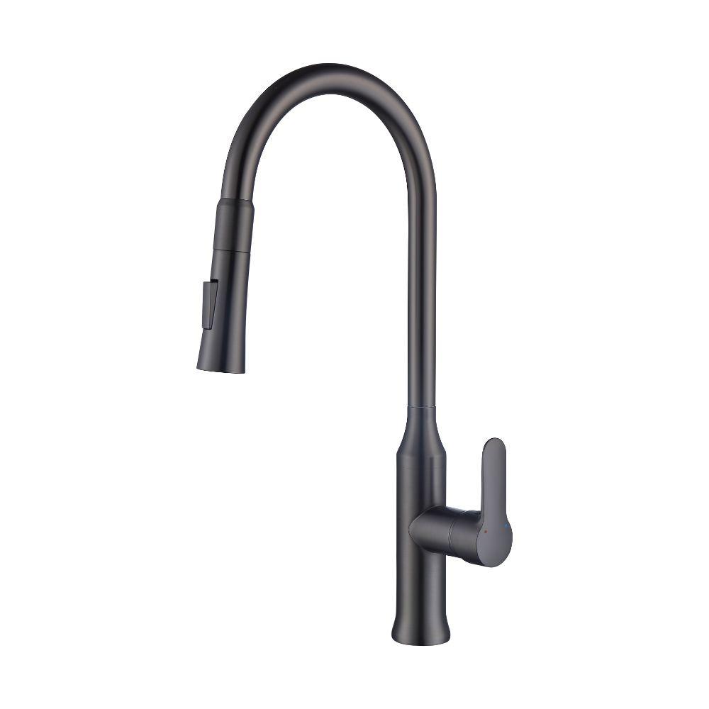 Robinet de cuisine extractible couleur canon de fusil