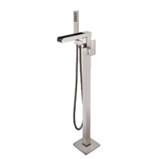 Freestanding Bathub Faucet & Handheld Shower Brushed Nickel