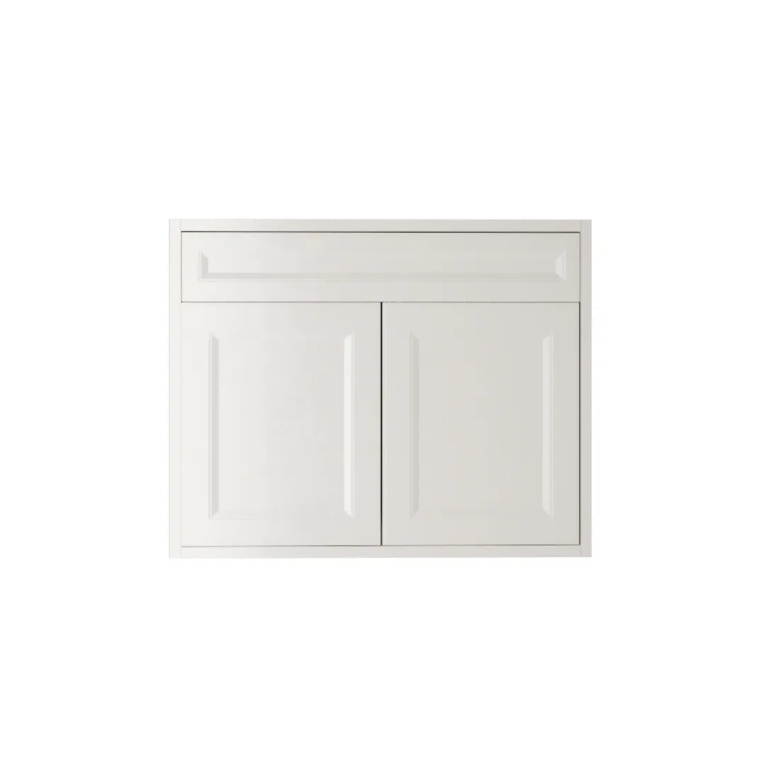 Shaker White Vanity 30 in. Suspended 2 Doors with Countertop